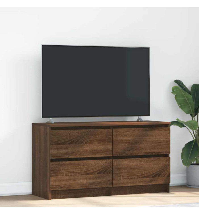 Meuble TV chêne marron 100x35x54 cm bois d'ingénierie | Mobilier & Déco
