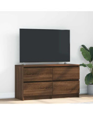 Meuble TV chêne marron 100x35x54 cm bois d'ingénierie | Mobilier & Déco
