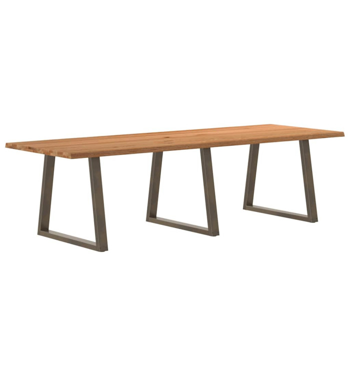 Table à manger avec bord naturel 280x100x74cm bois massif chêne | Mobilier & Déco