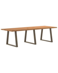 Table à manger avec bord naturel 280x100x74cm bois massif chêne | Mobilier & Déco