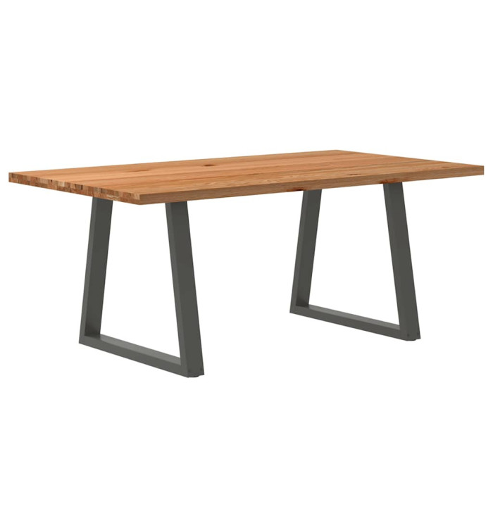 Table à manger marron clair bois de chêne massif rectangulaire | Mobilier & Déco