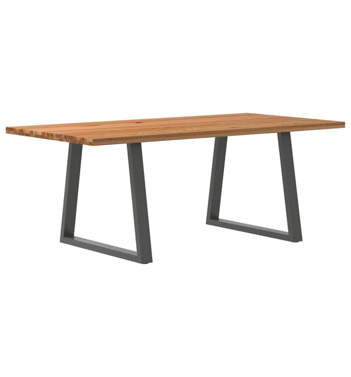 Table à manger marron clair bois de chêne massif rectangulaire | Mobilier & Déco