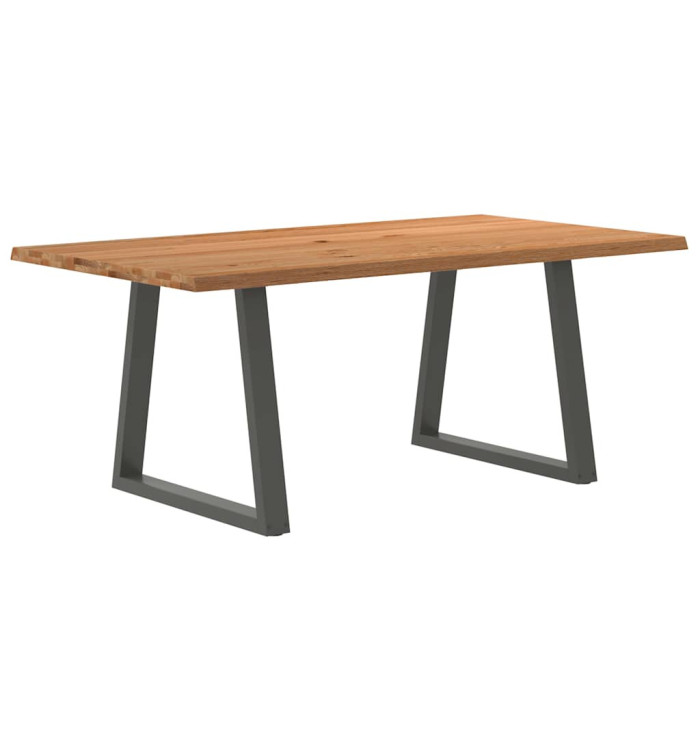 Table à manger avec bord naturel 180x100x74cm bois massif chêne | Mobilier & Déco