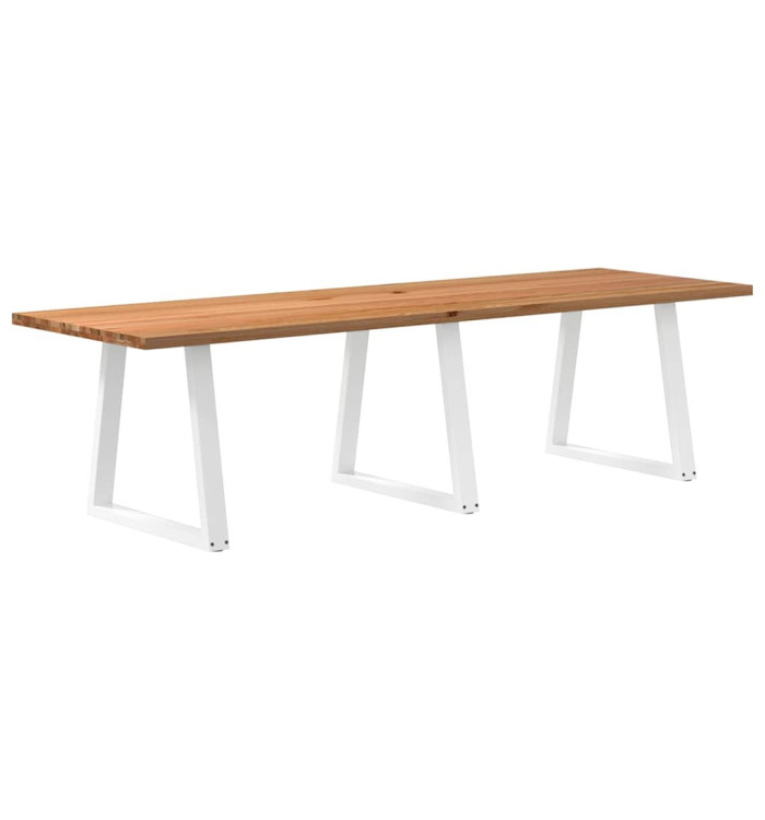 Table à manger marron clair bois de chêne massif rectangulaire | Mobilier & Déco