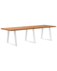 Table à manger marron clair bois de chêne massif rectangulaire | Mobilier & Déco