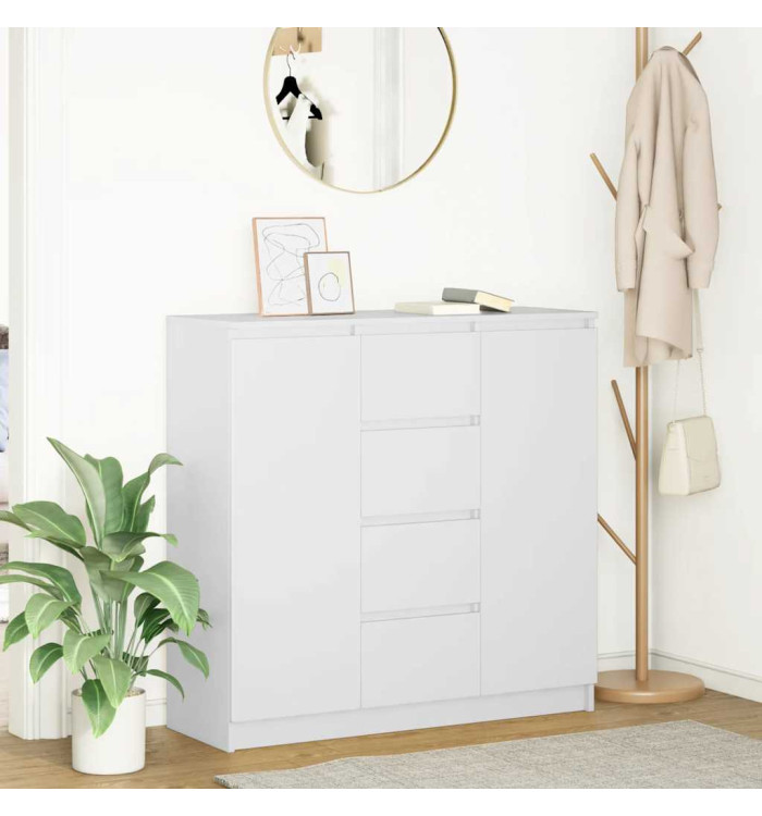 Buffet avec tiroirs blanc 100,5x35x98,5 cm bois d'ingénierie | Mobilier & Déco