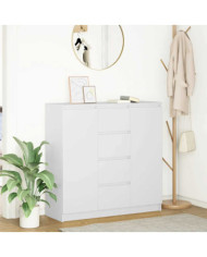 Buffet avec tiroirs blanc 100,5x35x98,5 cm bois d'ingénierie | Mobilier & Déco