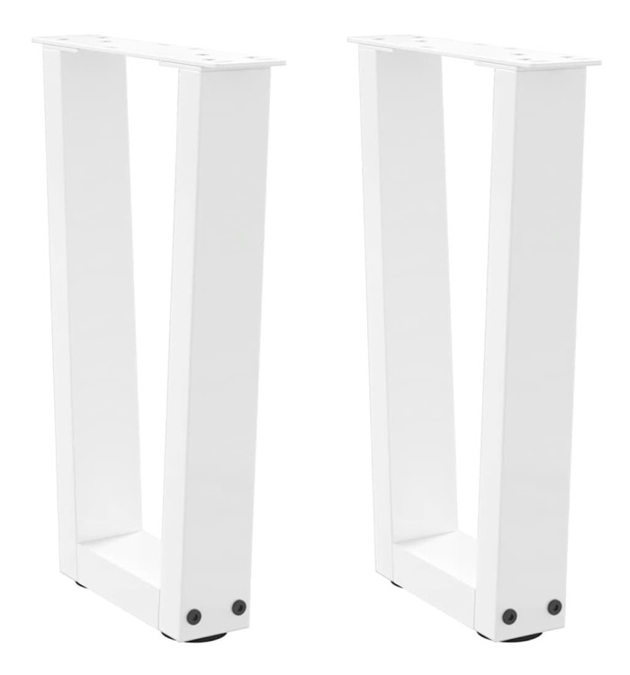 Pieds de table basse en forme de V, 2 pièces, blanc, 38 x (42-43,3) cm, acier | Mobilier & Déco