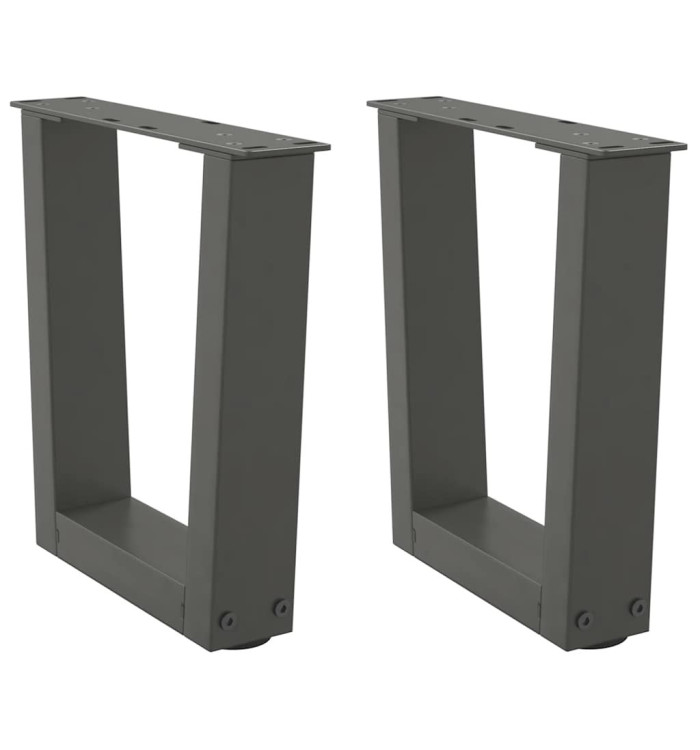 Pieds de table basse en forme de V, 2 pièces, anthracite, 40 x (30-31,3) cm, acier | Mobilier & Déco