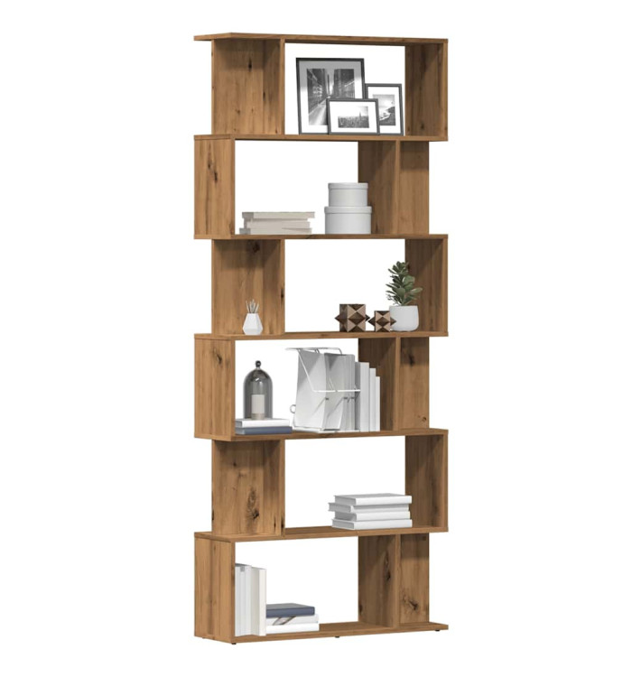 Bibliothèque chêne artisanal 80x24x192 cm bois d'ingénierie | Mobilier & Déco