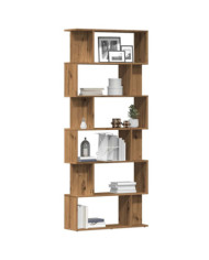 Bibliothèque chêne artisanal 80x24x192 cm bois d'ingénierie | Mobilier & Déco