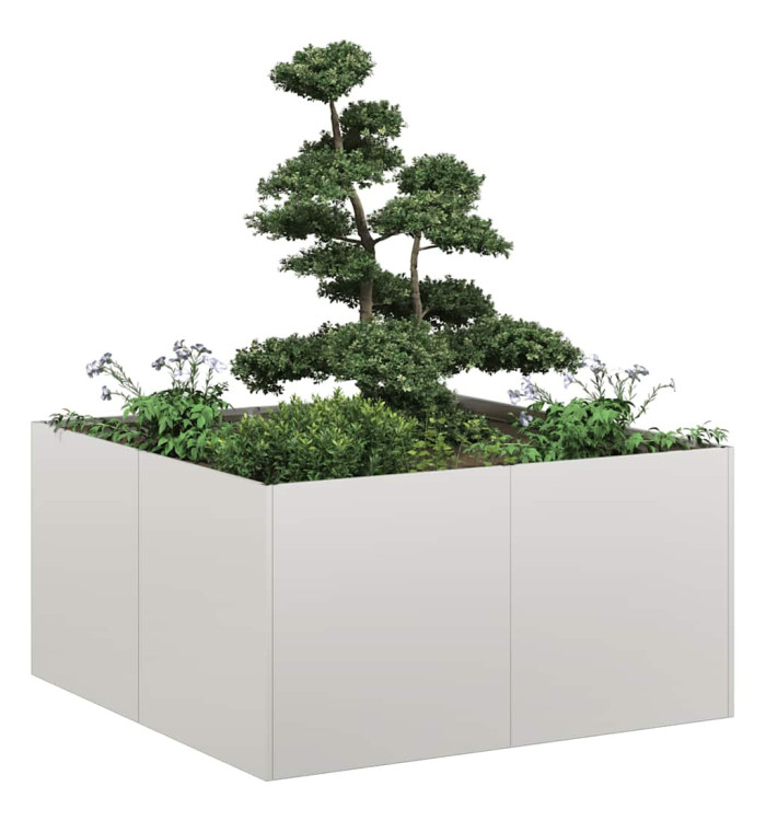Jardinière 80x80x40 cm acier inoxydable | Mobilier & Déco