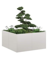 Jardinière 80x80x40 cm acier inoxydable | Mobilier & Déco