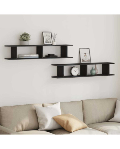 Étagères murales 2 pcs chêne noir 105x18x20 cm bois ingénierie | Mobilier & Déco