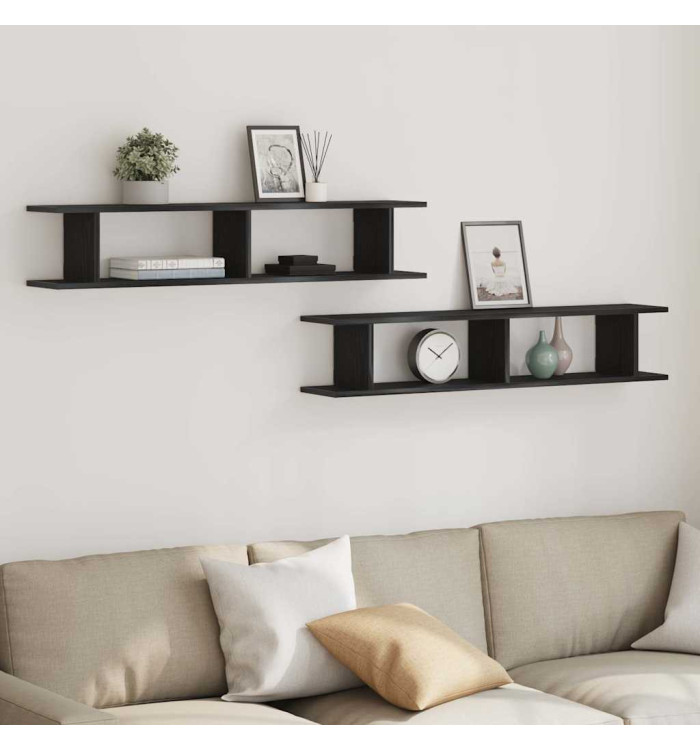 Étagères murales 2 pcs chêne noir 105x18x20 cm bois ingénierie | Mobilier & Déco