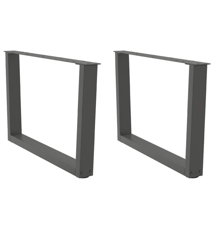 Pieds de table basse en forme de V, 2 pièces, anthracite, 70 x (42-43,3) cm, acier | Mobilier & Déco