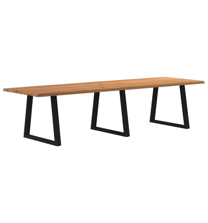 Table à manger avec bord naturel 320x100x74cm bois massif chêne | Mobilier & Déco