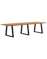 Table à manger avec bord naturel 320x100x74cm bois massif chêne | Mobilier & Déco
