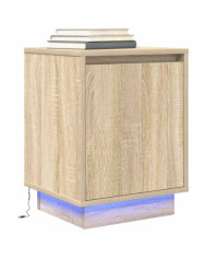 Table de chevet avec lumières LED chêne sonoma 38x34x50 cm | Mobilier & Déco