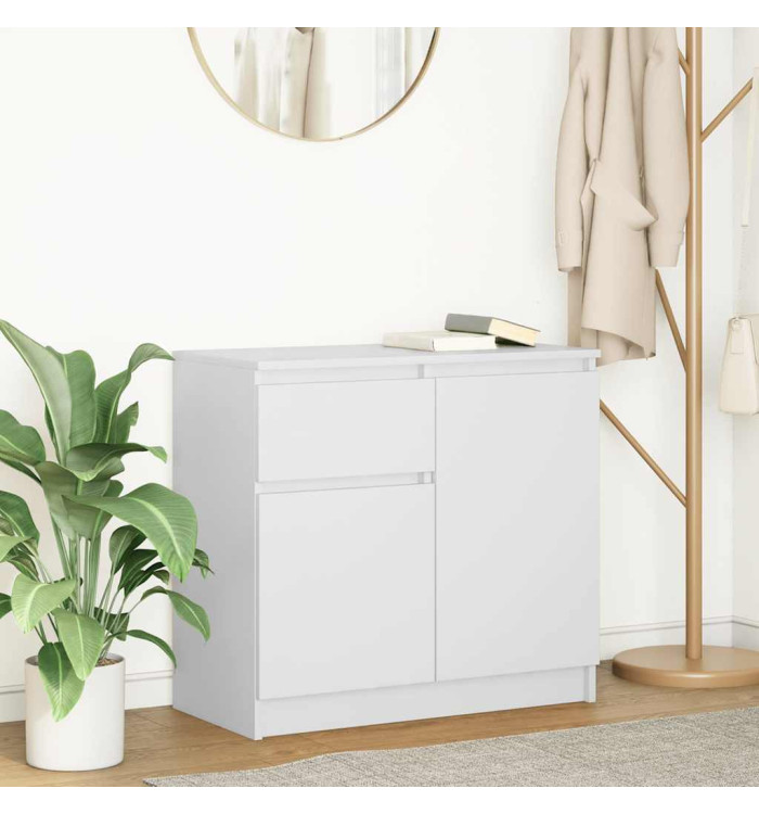 Buffet avec tiroir blanc 71x35x65 cm bois d'ingénierie | Mobilier & Déco