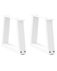 Pieds de table basse en forme de V, 2 pièces, blanc, 30 x (30-31,3) cm, acier | Mobilier & Déco