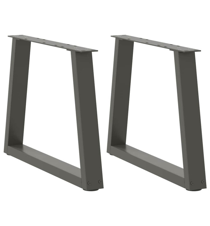 Pieds de table basse en forme de V, 2 pièces, anthracite, 60 x (42-43,3) cm, acier | Mobilier & Déco