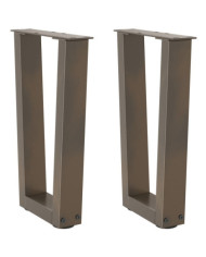 Pieds de table basse en forme de V, 2 pièces, acier naturel, 38 x (42-43,3) cm | Mobilier & Déco