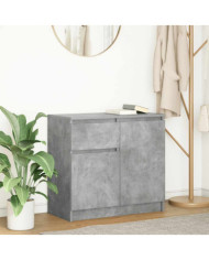 Buffet avec tiroir gris béton 71x35x65 cm bois d'ingénierie | Mobilier & Déco