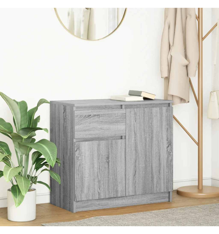Buffet avec tiroir sonoma gris 71x35x65 cm bois d'ingénierie | Mobilier & Déco