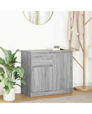 Buffet avec tiroir sonoma gris 71x35x65 cm bois d'ingénierie | Mobilier & Déco