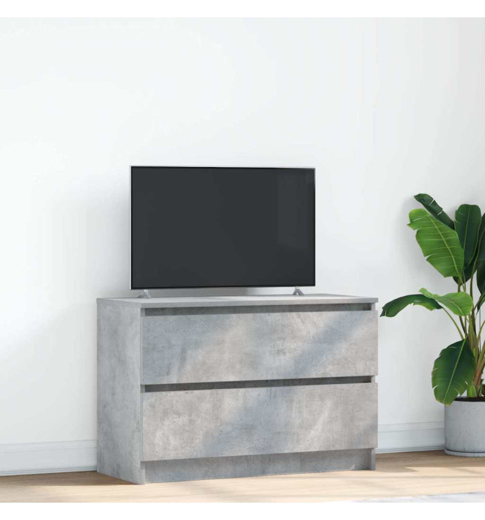 Meuble TV gris béton 80x35x54 cm bois d'ingénierie | Mobilier & Déco