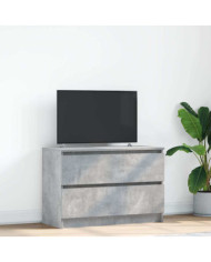 Meuble TV gris béton 80x35x54 cm bois d'ingénierie | Mobilier & Déco