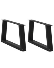 Pieds de table basse en forme de V, 2 pièces, noir, 50 x (30-31,3) cm, acier | Mobilier & Déco