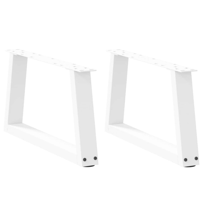 Pieds de table basse en forme de V, 2 pièces, blanc, 70 x (30-31,3) cm, acier | Mobilier & Déco