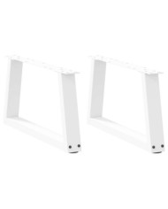 Pieds de table basse en forme de V, 2 pièces, blanc, 70 x (30-31,3) cm, acier | Mobilier & Déco