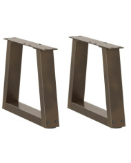 Pieds de table basse en forme de V, 2 pièces, acier naturel, 30 x (30-31,3) cm | Mobilier & Déco