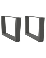 Pieds de table basse en forme de V, 2 pièces, anthracite, 50 x (30-31,3) cm, acier | Mobilier & Déco
