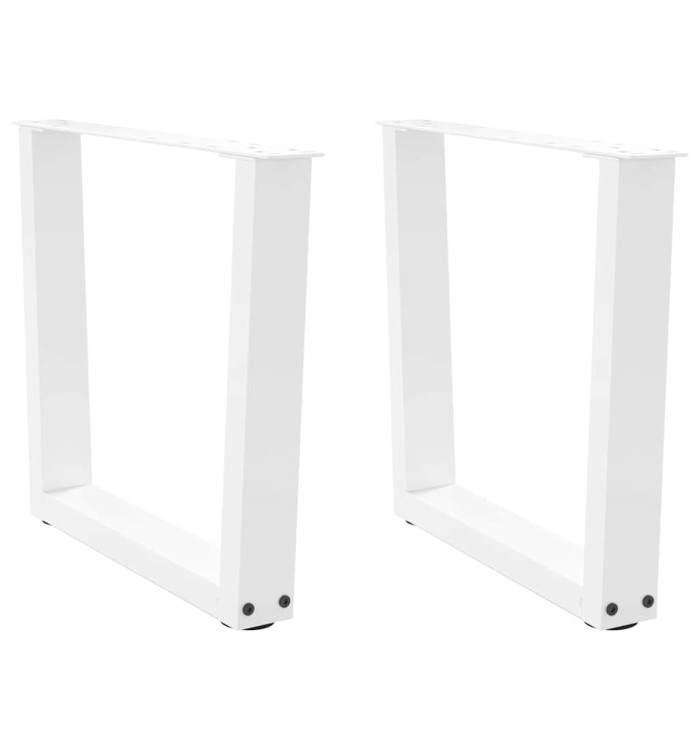 Pieds de table basse en forme de V, 2 pièces, blanc, 60 x (42-43,3) cm, acier | Mobilier & Déco