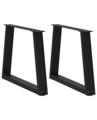 Pieds de table basse en forme de V, 2 pièces, noir, 70 x (42-43,3) cm, acier | Mobilier & Déco