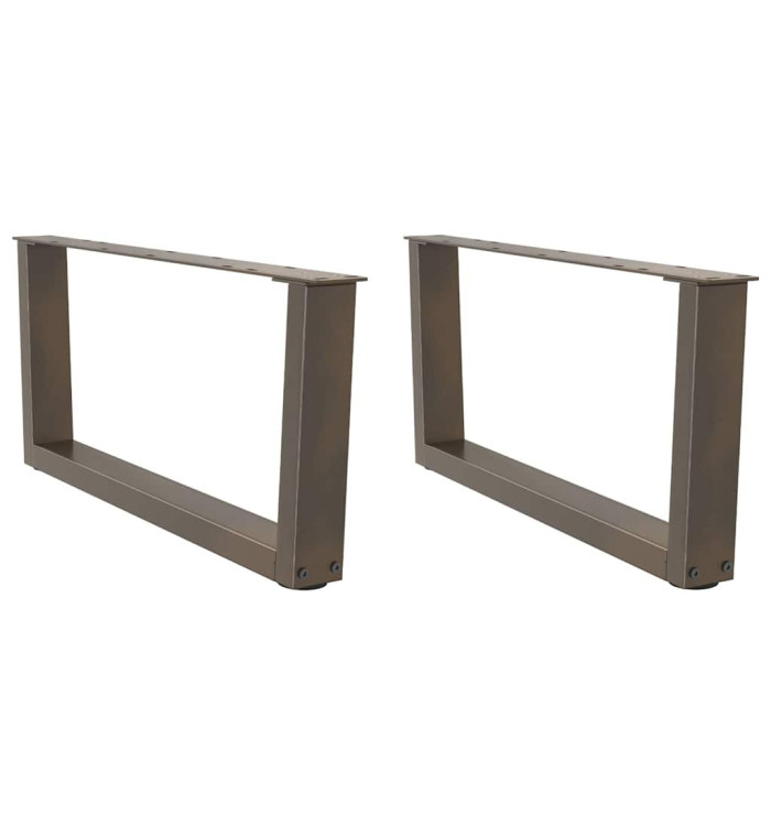 Pieds de table basse en forme de V, 2 pièces, acier naturel, 70 x (30-31,3) cm | Mobilier & Déco