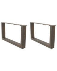 Pieds de table basse en forme de V, 2 pièces, acier naturel, 70 x (30-31,3) cm | Mobilier & Déco