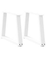 Pieds de table basse en forme de V, 2 pièces, blanc, 50 x (42-43,3) cm, acier | Mobilier & Déco