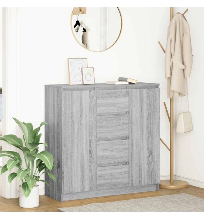 Buffet et tiroirs sonoma gris 100,5x35x98,5cm bois d'ingénierie | Mobilier & Déco