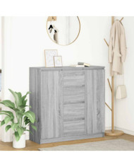 Buffet et tiroirs sonoma gris 100,5x35x98,5cm bois d'ingénierie | Mobilier & Déco