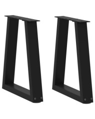 Pieds de table basse en forme de V 2 pièces Noir 28 x (42-43,3) cm Acier | Mobilier & Déco