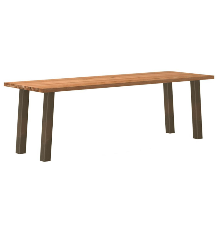 Table à manger marron clair bois de chêne massif rectangulaire | Mobilier & Déco