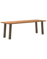 Table à manger marron clair bois de chêne massif rectangulaire | Mobilier & Déco