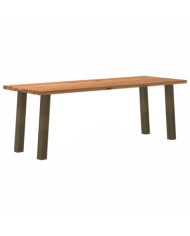 Table à manger marron clair bois de chêne massif rectangulaire | Mobilier & Déco