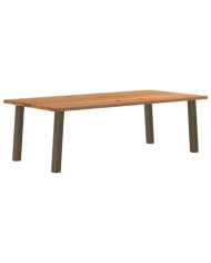 Table à manger marron clair bois de chêne massif rectangulaire | Mobilier & Déco