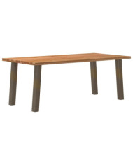 Table à manger marron clair bois de chêne massif rectangulaire | Mobilier & Déco